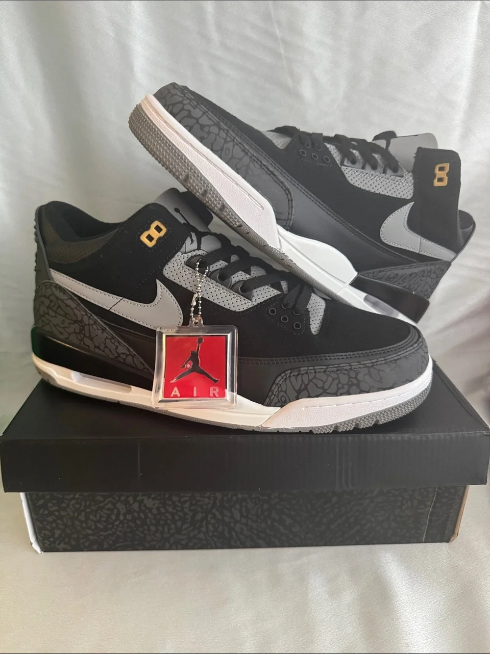 New! Air Jordan 3 Retro Tinker SP 'Black Cement' features a Suede/Leather Upper!